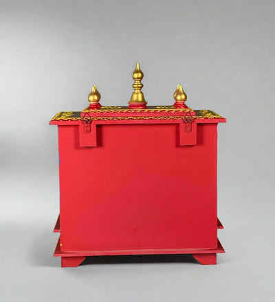 Wooden MultiColorPooja Mandir for Home & Office - D'DASS Store