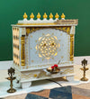 White Wooden Pooja Mandir design & Puja Mandap For Home | DDASSWT2411_BGD - D'DASS Store