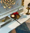White Wooden Pooja Mandir design & Puja Mandap For Home | DDASSWT2411_BGD - D'DASS Store