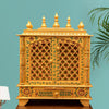 Golden Wooden Pooja Temple & Puja Mandap For Home | DDASSWT2412GD - D'DASS Store