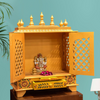 Golden Wooden Pooja Temple & Puja Mandap For Home | DDASSWT2412GD - D'DASS Store
