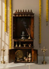 5 feet Prarthana Wooden Home Temple & Puja Mandir with Cabinet Storage | DDASSWT2460_CopperD - D'DASS Store
