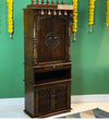 5 feet Prarthana Wooden Home Temple & Puja Mandir with Cabinet Storage | DDASSWT2460_CopperD - D'DASS Store