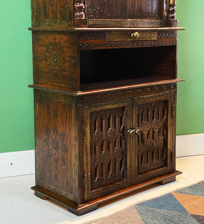 5 feet Prarthana Wooden Home Temple & Puja Mandir with Cabinet Storage | DDASSWT2460_CopperD - D'DASS Store