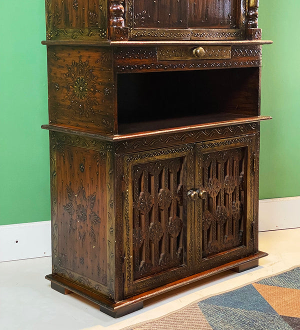 5 feet Prarthana Wooden Home Temple & Puja Mandir with Cabinet Storage | DDASSWT2460_CopperD - D'DASS Store