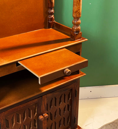 5 feet DevGriha Wooden Home Temple & Puja Mandir with Cabinet Storage | DDASSWT2460_HP - D'DASS Store