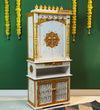 5 feet Prarthana Wooden Home Temple & Puja Mandir with Cabinet Storage | DDASSWT2460_RGD - D'DASS Store
