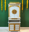 5 feet Prarthana Wooden Home Temple & Puja Mandir with Cabinet Storage | DDASSWT2460_RGD - D'DASS Store