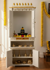 5 feet Prarthana Wooden Home Temple & Puja Mandir with Cabinet Storage | DDASSWT2460_RGD - D'DASS Store