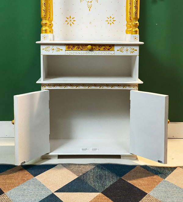 5 feet Wooden Home Temple & Puja Mandir with Cabinet Storage | DDASSWT2460_RG - D'DASS Store