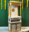 5 feet Wooden Home Temple & Puja Mandir with Cabinet Storage | DDASSWT2460_RG - D'DASS Store