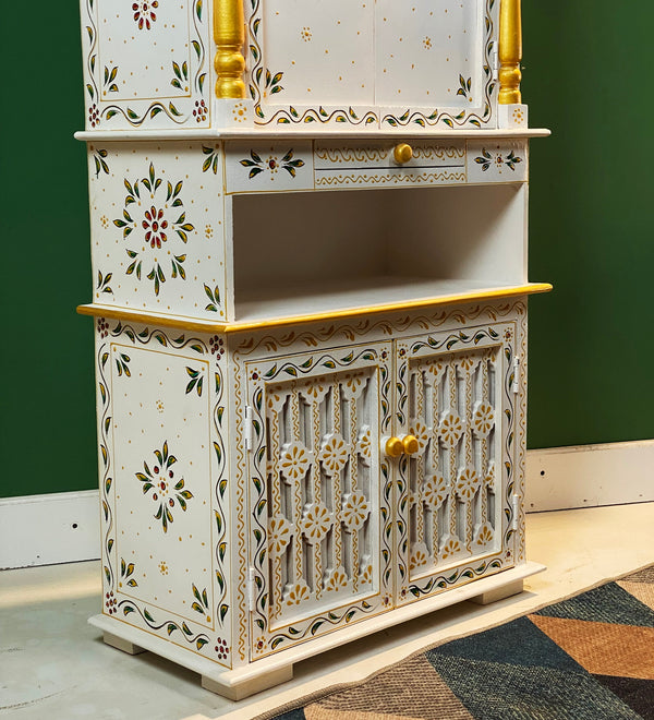 5 feet Shraddha Wooden Home Temple & Puja Mandir with Cabinet Storage | DDASSWT2460_WGD - D'DASS Store
