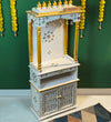 5 feet Wooden Home Temple & Puja Mandir with Cabinet Storage | DDASSWT2460_WG - D'DASS Store