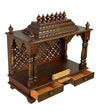 Copper Hand Painted Big Wooden LED Pooja Mandir