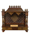 Copper Hand Painted Big Wooden LED Pooja Mandir - D'DASS Store