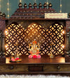 Copper Hand Painted Big Wooden LED Pooja Mandir