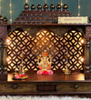 Copper Hand Painted Big Wooden LED Pooja Mandir - D'DASS Store
