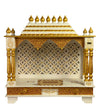 Red Gold Hand Painted Big Wooden LED Pooja Mandir