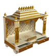 Red Gold Hand Painted Big Wooden LED Pooja Mandir