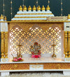 Red Gold Hand Painted Big Wooden LED Pooja Mandir