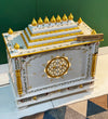 Handpainted Sheesham MDF Wooden Pooja Mandir with Gopuram | DDASSWT3218WGD - D'DASS Store