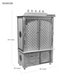 Wooden Home Temple & Puja Mandap with Cabinet Storage | DDASSWT3618_CLEAR - D'DASS Store