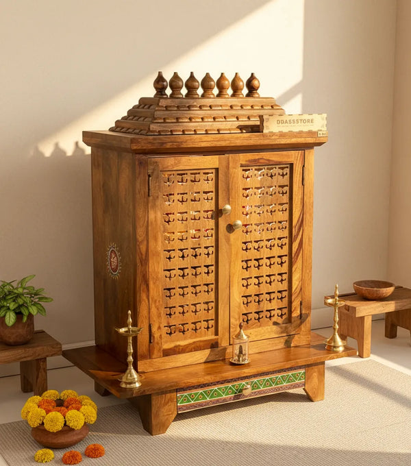 Solid Sheesham Wooden Home Temple & Mandap for Home & Office | DDASSWTSOLID10 - D'DASS Store