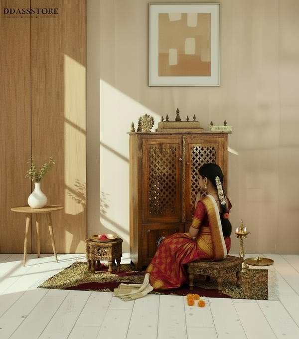 Solid Sheesham Wooden Pooja Mandir | Pooja Cabinet | DDASSWTSolid-15