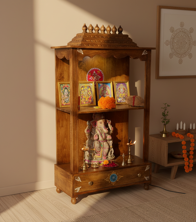 Solid Sheesham Wooden Home Temple & Mandapam for Home | DDASSWTSolid-19