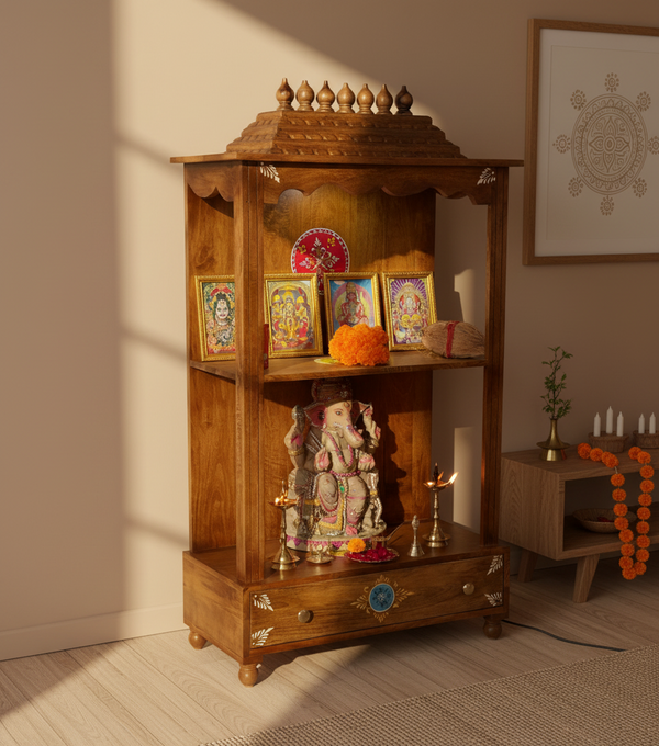 Solid Sheesham Wooden Home Temple & Mandapam for Home | DDASSWTSolid-19