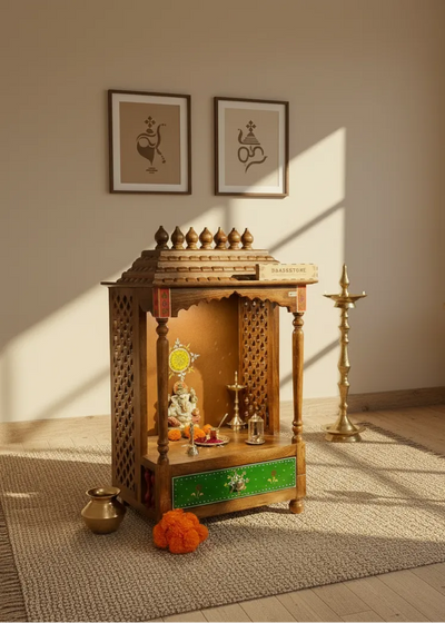 Solid Sheesham Wooden Home Temple & Mandap for Home | DDASSWTSolid-27 - D'DASS Store