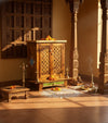 Solid Sheesham Wood Pooja Temple Or Puja Mandap for Home Grah Pujan | DDASSWTSolid-2 - D'DASS Store