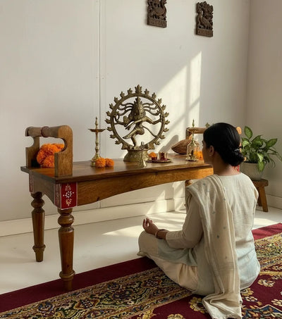 Wooden Pooja Aasan Or Mandap for Home & Office | For Laxmi Pujan | DDASSWTSolid-102 - D'DASS Store