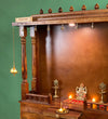 Sri Laxmi South Indian Style Solid Sheesham Wood Pooja Mandir | DDASSWTSOLID-39 - D'DASS Store