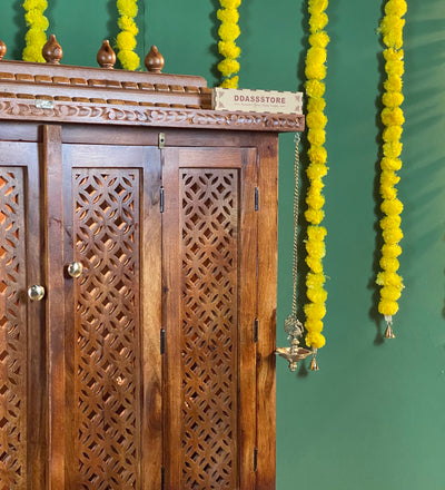 Sri Annpurna South Indian Style Solid Sheesham Wood Pooja Mandir | DDASSWTSOLID-41 - D'DASS Store