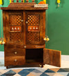Rajlaxmi South Indian Style Solid Sheesham Wood Pooja Mandir | DDASSWTSOLID43 - D'DASS Store