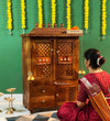 Rajlaxmi South Indian Style Solid Sheesham Wood Pooja Mandir | DDASSWTSOLID43 - D'DASS Store