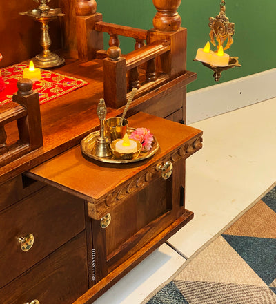 Shri Swaminarayan Solid Sheesham Wood Pooja Mandir | DDASSWTSOLID44 - D'DASS Store