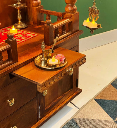 Shri Swaminarayan Solid Sheesham Wood Pooja Mandir | DDASSWTSOLID44 - D'DASS Store