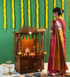 Shri Swaminarayan Solid Sheesham Wood Pooja Mandir | DDASSWTSOLID44 - D'DASS Store
