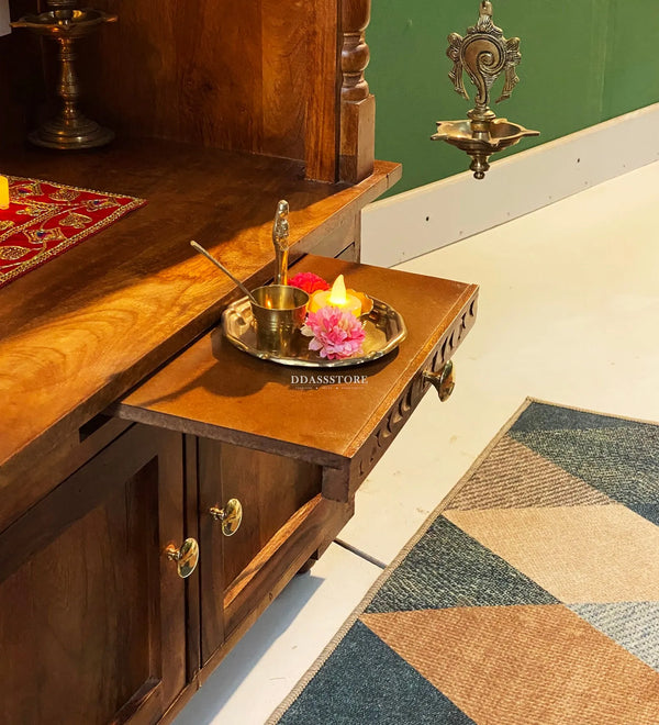 Sri Radha Govind Solid Sheesham Wood Pooja Mandir  | DDASSWTSOLID46 - D'DASS Store