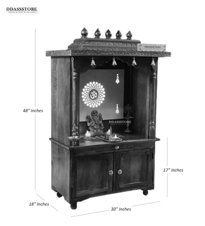 Sri Radha Govind Solid Sheesham Wood Pooja Mandir| DDASSWTSOLID46 - D'DASS Store