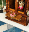 Sri Saraswati Solid Wooden Pooja Mandir and Mandap with Gopuram - D'DASS Store