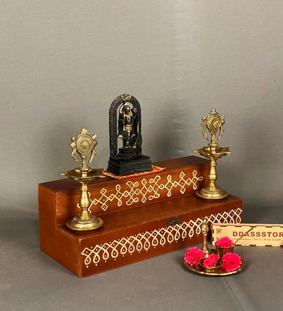 Sri Meenakshi Kollam Painted GOLU Stand Kolu Padi & Steps Altar - D'DASS Store