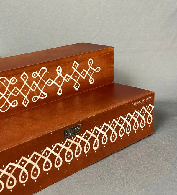 Sri Meenakshi Kollam Painted GOLU Stand Kolu Padi & Steps Altar - D'DASS Store