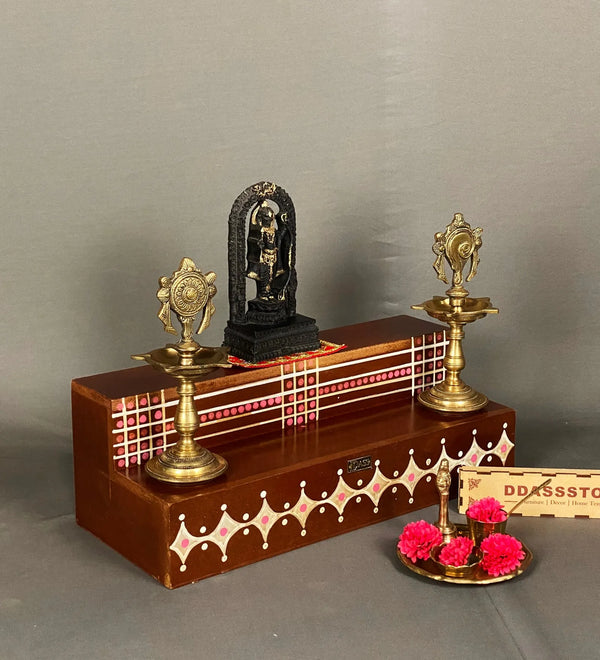 Sri Annpurna Kollam Painted GOLU Stand Kolu Padi & Steps Altar - D'DASS Store