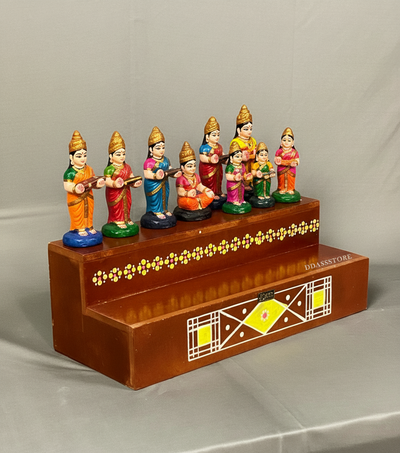 Wooden Handpainted Kollam GOLU Stand Kolu Padi & Steps Altar