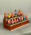 Wooden Handpainted Kollam GOLU Stand Kolu Padi & Steps Altar