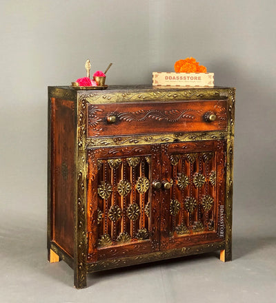 Wooden Puja Temple Cabinet for Home | WT2425Cabinet_C - D'DASS Store