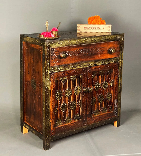 Wooden Puja Temple Cabinet for Home | WT2425Cabinet_C - D'DASS Store